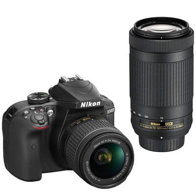 ციფრული კამერა Nikon D3400 DSLR Camera with AF P DX NIKKOR 18 55mm